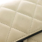 Chanel Quilted Mini Flap Bag White Lambskin — view 8