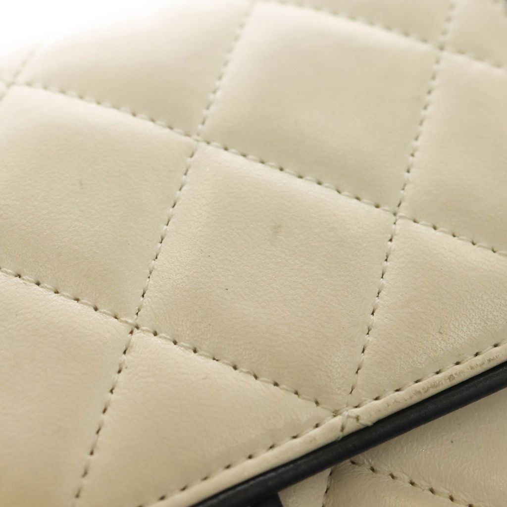 Chanel Quilted Mini Flap Bag White Lambskin — view 8