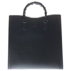 Gucci Bamboo Diana Large Tote Shoulder Bag Black Leather