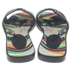 Hermes Oran Studded Motif Leather Sandals Black — view 3