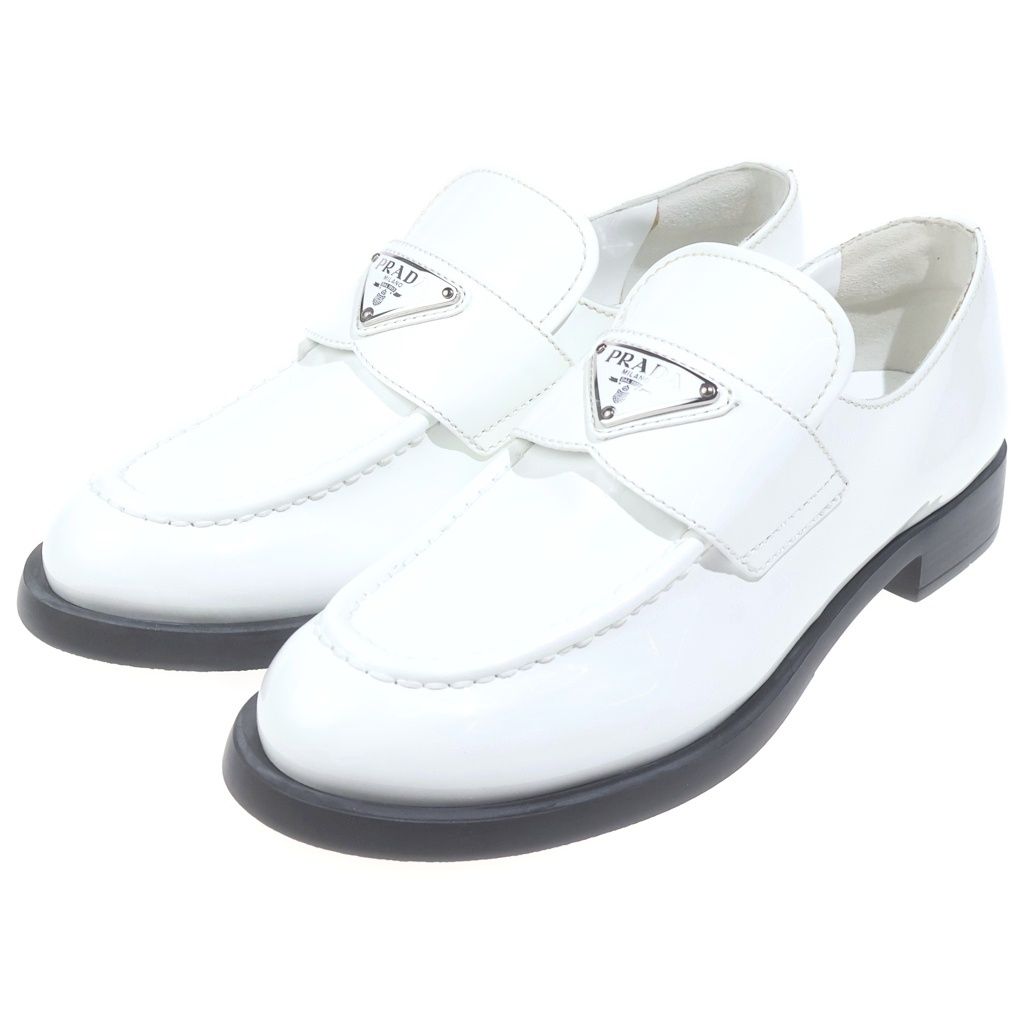 Prada Triangle Logo Loafers White — view 2
