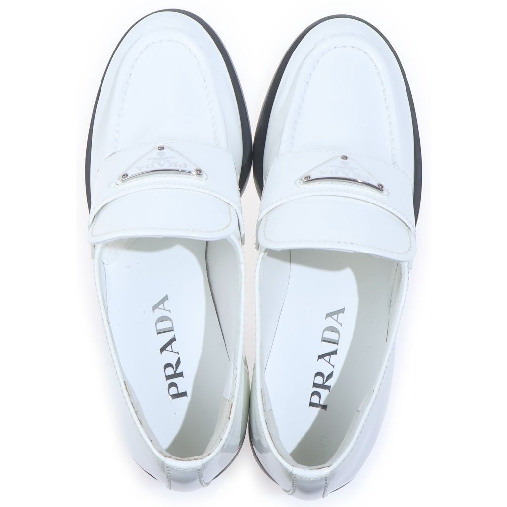 Prada Triangle Logo Loafers White — view 4