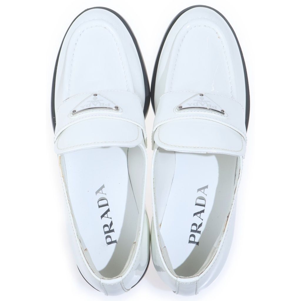 Prada Triangle Logo Loafers White — view 7