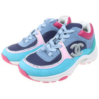 Chanel CC Logo Suede Nylon Low Cut Sneakers Multicolor — view 2