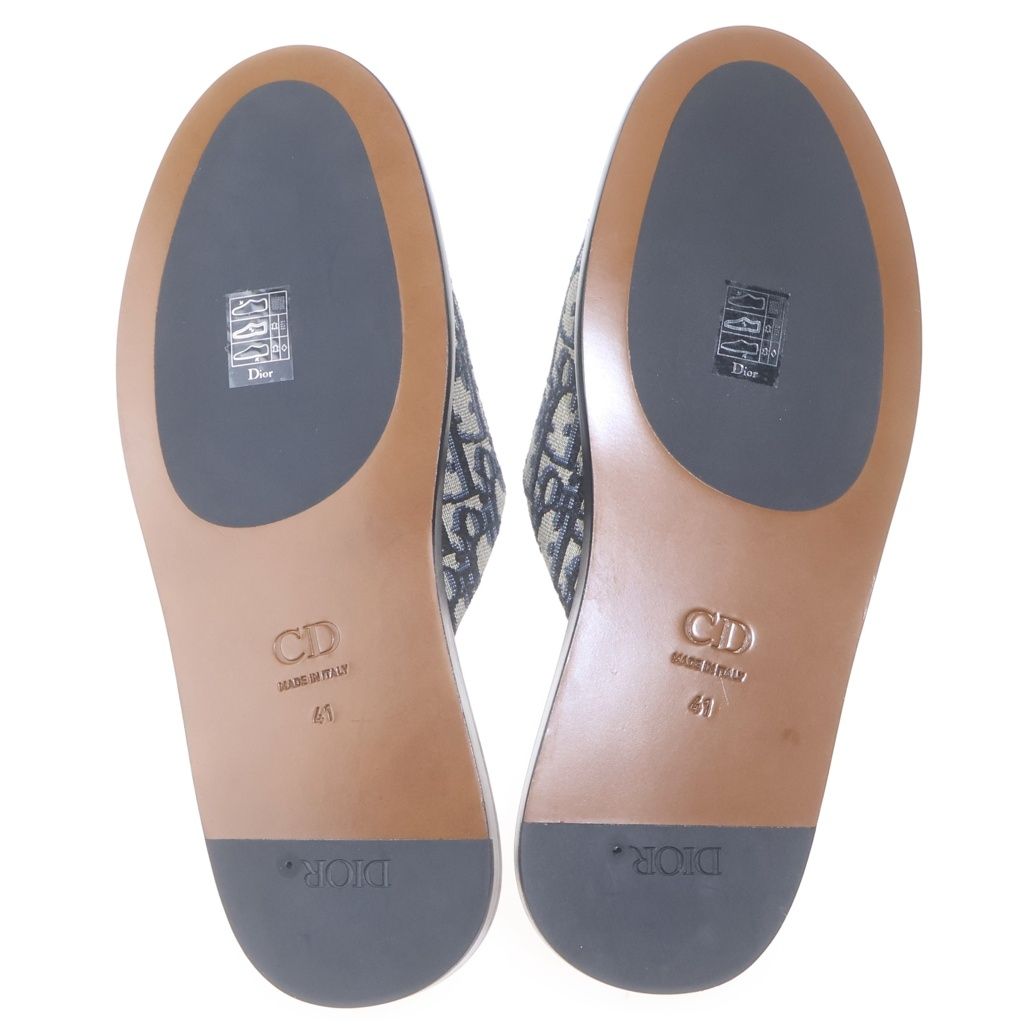 Dior Oblique Trotter Jacquard Mules Black Beige — view 5