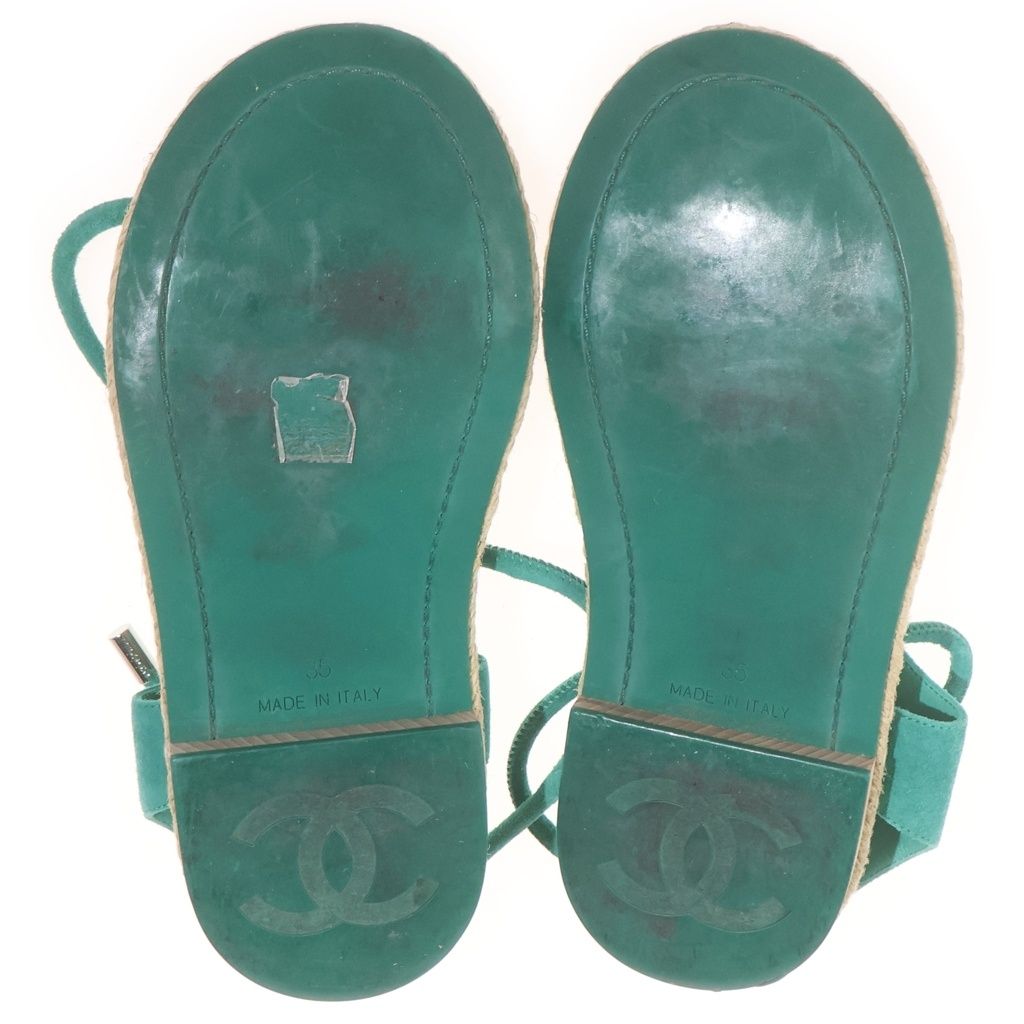 Chanel Code Sandal Green — view 6