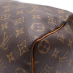 Louis Vuitton Monogram Speedy 35 Boston Bag Brown Leather Gold — view 5