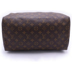 Louis Vuitton Monogram Speedy 35 Boston Bag Brown Leather Gold — view 4