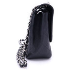 Chanel Deca Quilted 30 Double Flap Chain Shoulder Bag Black Caviar Leather — view 3