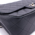 Chanel Deca Quilted 30 Double Flap Chain Shoulder Bag Black Caviar Leather — view 6