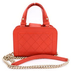 Chanel Quilted Calfskin Gold Logo Plate 2-Way Chain Shoulder Bag — view 2