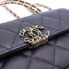 Chanel Quilted Caviar Leather Gold Phone Case Chain Shoulder Bag Black — view 7