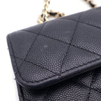 Chanel Quilted Caviar Leather Gold Phone Case Chain Shoulder Bag Black — view 6
