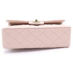 Chanel Quilted 23 Double Flap Chain Shoulder Bag Lambskin Gold Pink Plate — view 4