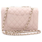 Chanel Quilted 23 Double Flap Chain Shoulder Bag Lambskin Gold Pink Plate — view 2