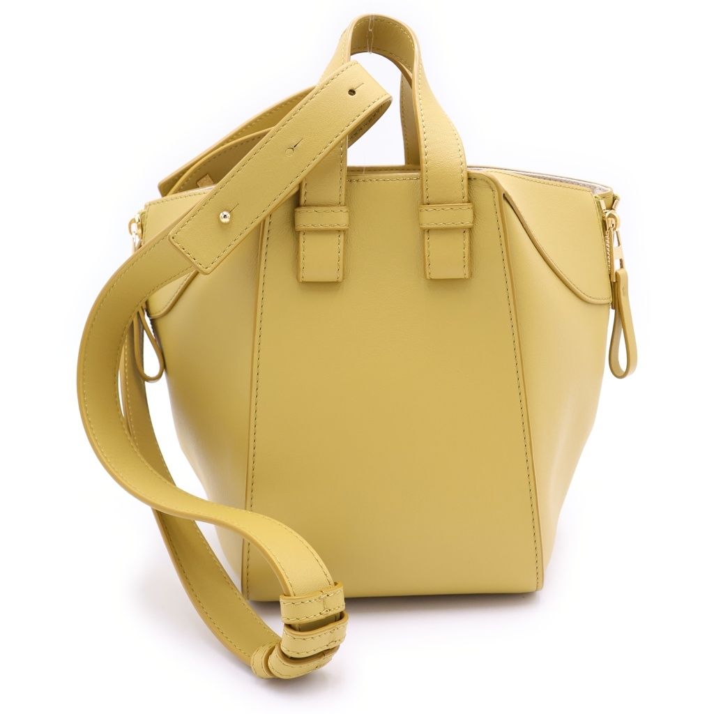 Loewe Hammock Shoulder Bag Bright Blue Oak Mustard Yellow Leather Gold — view 2