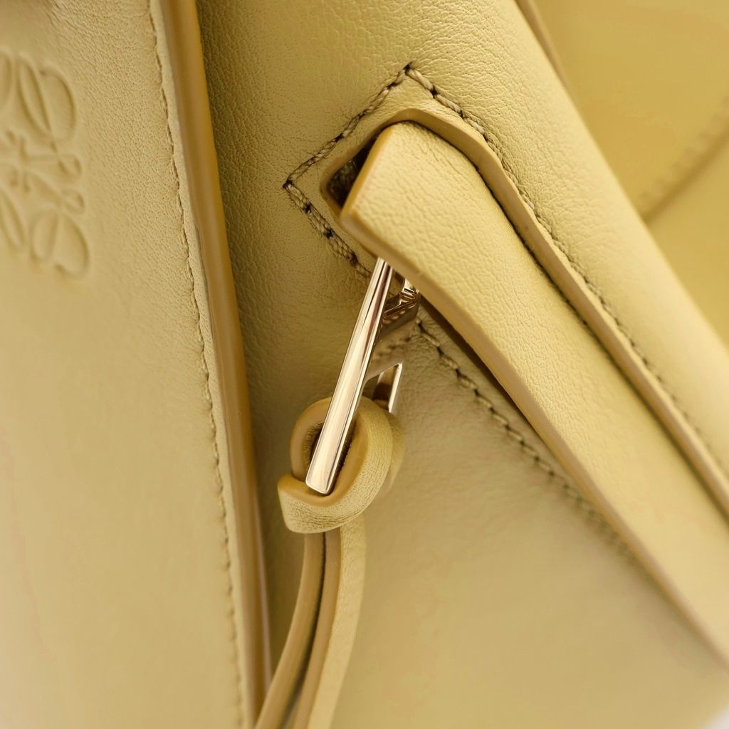 Loewe Hammock Shoulder Bag Bright Blue Oak Mustard Yellow Leather Gold — view 6