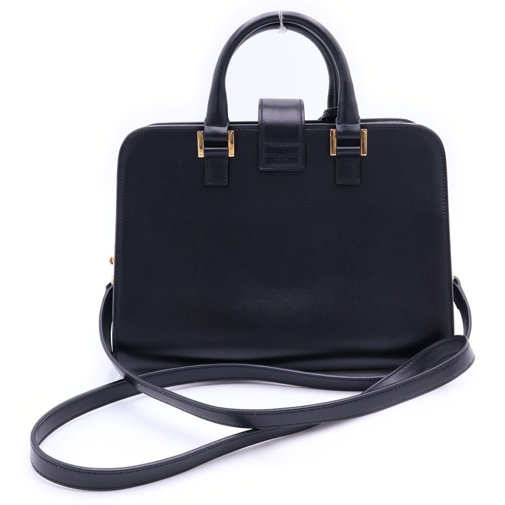 Saint Laurent Paris Baby Cabas 2-Way Shoulder Bag Black Leather Gold — view 2