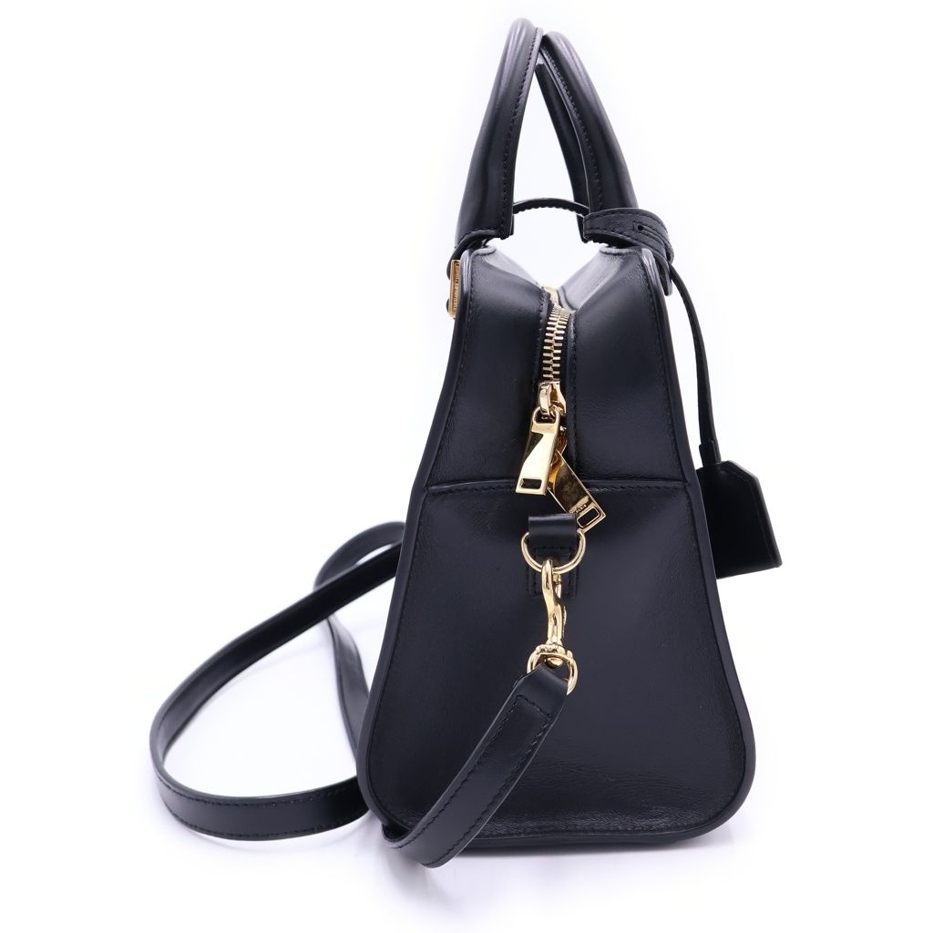 Saint Laurent Paris Baby Cabas 2-Way Shoulder Bag Black Leather Gold — view 3