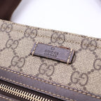 Gucci GG Supreme Shoulder Bag Beige Brown Leather Gold — view 7