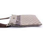 Gucci GG Supreme Shoulder Bag Beige Brown Leather Gold — view 3