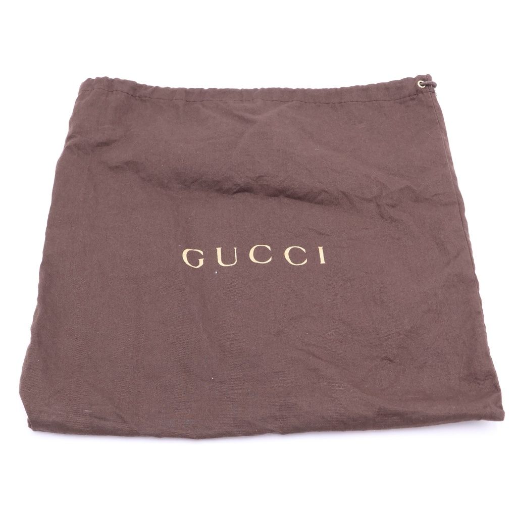 Gucci GG Supreme Shoulder Bag Beige Brown Leather Gold — view 9