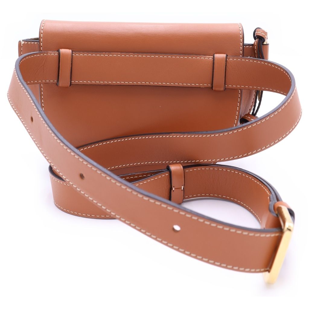 Loewe Gate Mini Shoulder Bag Brown Tan Leather Gold — view 2