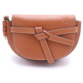 Loewe Gate Mini Shoulder Bag Brown Tan Leather Gold
