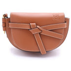 Loewe Gate Mini Shoulder Bag Brown Tan Leather Gold