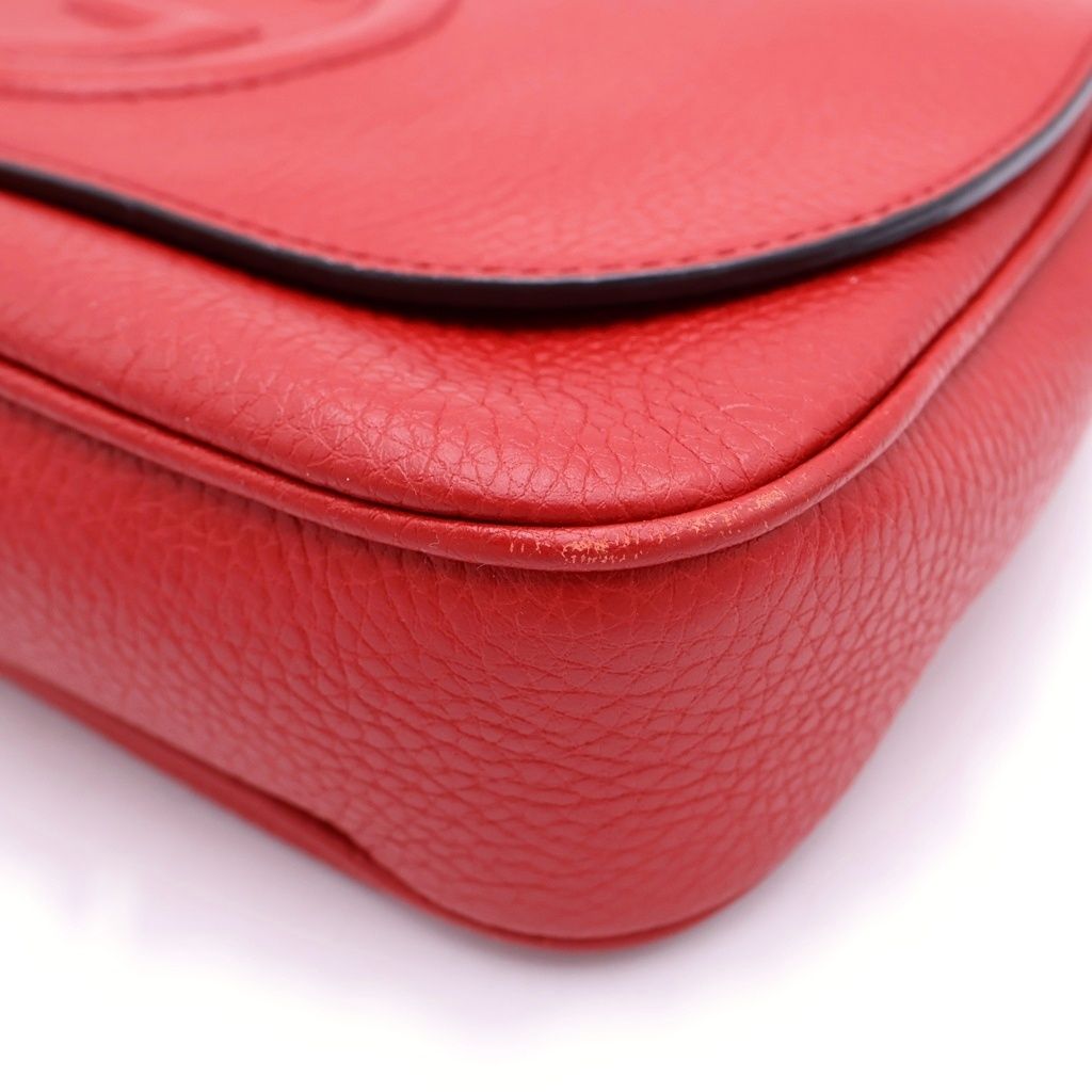 Gucci Soho Chain Shoulder Bag Red Leather Tassel — view 5