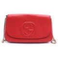 Gucci Soho Chain Shoulder Bag Red Leather Tassel