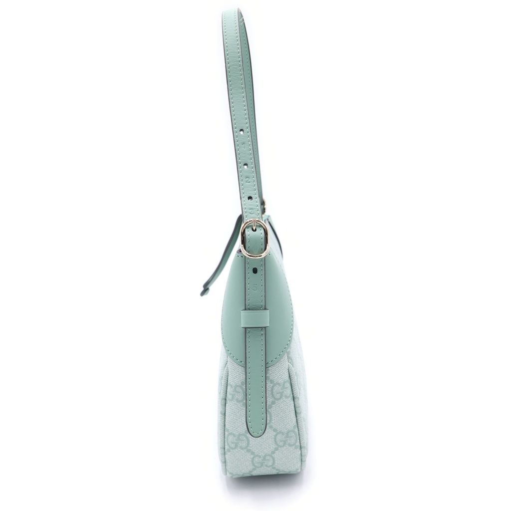 Gucci GG Emblem Small 2-Way Shoulder Bag Mint Green Leather Gold — view 3