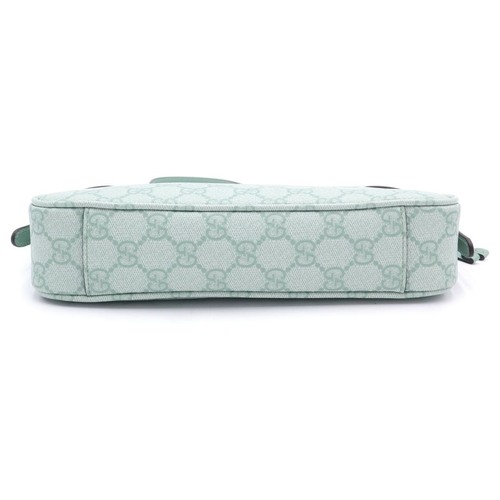 Gucci GG Emblem Small 2-Way Shoulder Bag Mint Green Leather Gold — view 4