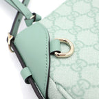 Gucci GG Emblem Small 2-Way Shoulder Bag Mint Green Leather Gold — view 6