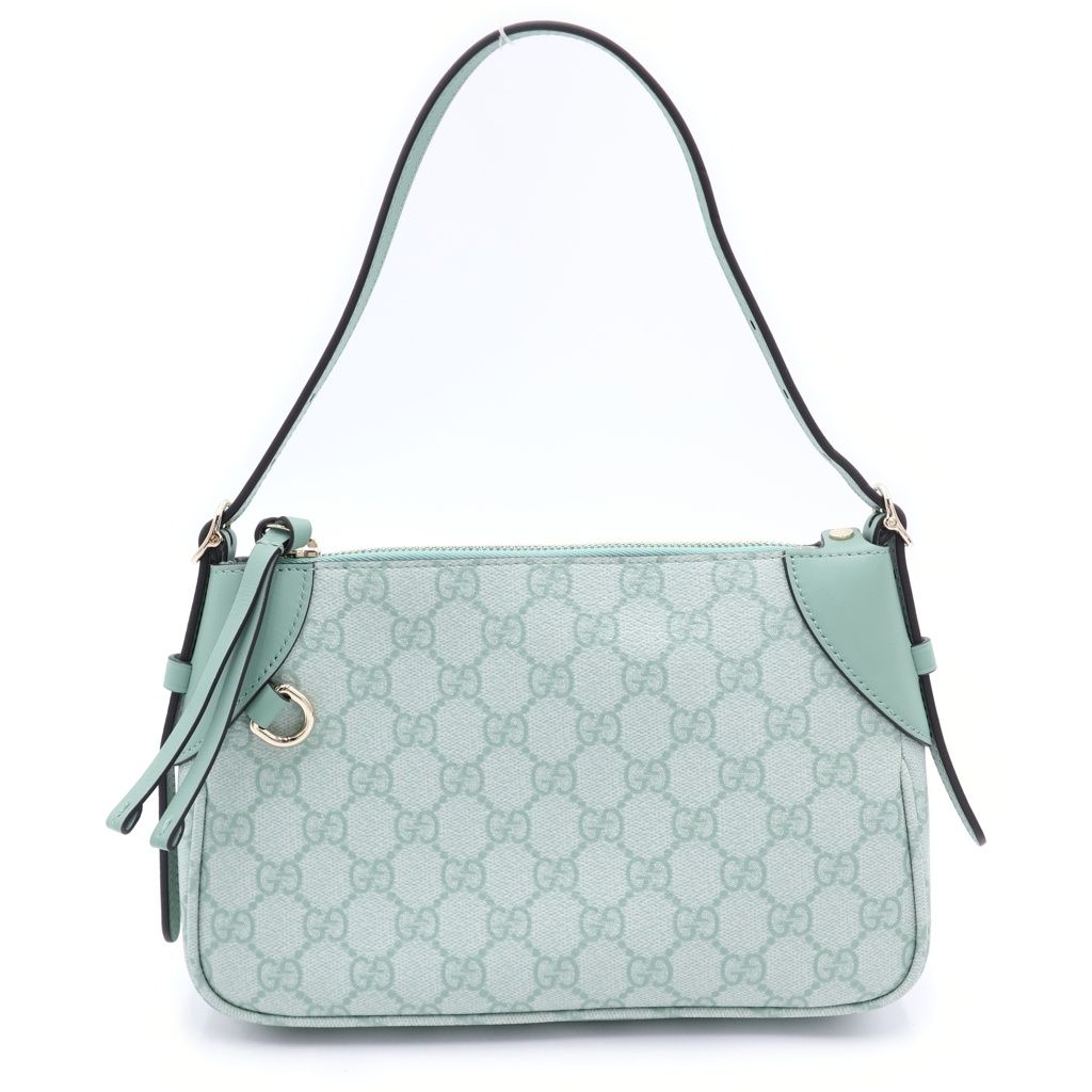 Gucci GG Emblem Small 2-Way Shoulder Bag Mint Green Leather Gold — view 2