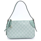 Gucci GG Emblem Small 2-Way Shoulder Bag Mint Green Leather Gold — view 2