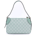 Gucci GG Emblem Small 2-Way Shoulder Bag Mint Green Leather Gold