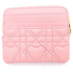 Dior Coin Case Cannage Heart Card Fragment Pink Leather Gold — view 2