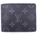 Louis Vuitton Monogram Eclipse Bifold Wallet Compact Black Leather