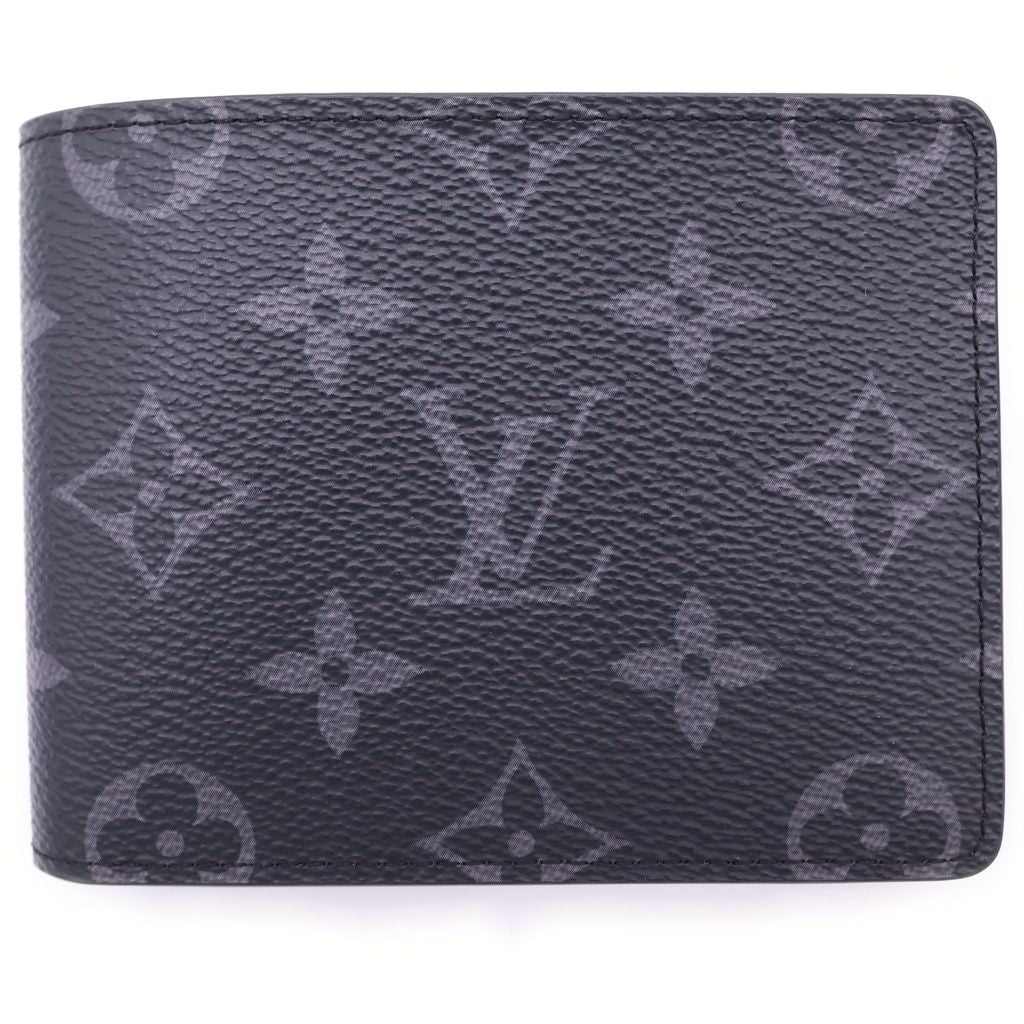 Louis Vuitton Monogram Eclipse Bifold Wallet Compact Black Leather