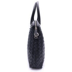 Bottega Veneta Intrecciato Briefcase Business Shoulder Bag Black Leather Silver — view 3
