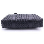 Bottega Veneta Intrecciato Briefcase Business Shoulder Bag Black Leather Silver — view 4