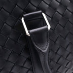 Bottega Veneta Intrecciato Briefcase Business Shoulder Bag Black Leather Silver — view 6