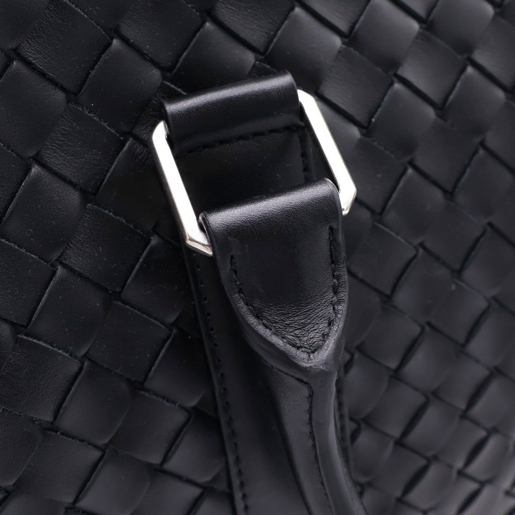 Bottega Veneta Intrecciato Briefcase Business Shoulder Bag Black Leather Silver — view 6