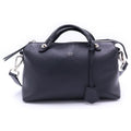 Fendi by the Way 2-Way Shoulder Bag Black Leather Silver