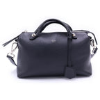 Fendi by the Way 2-Way Shoulder Bag Black Leather Silver