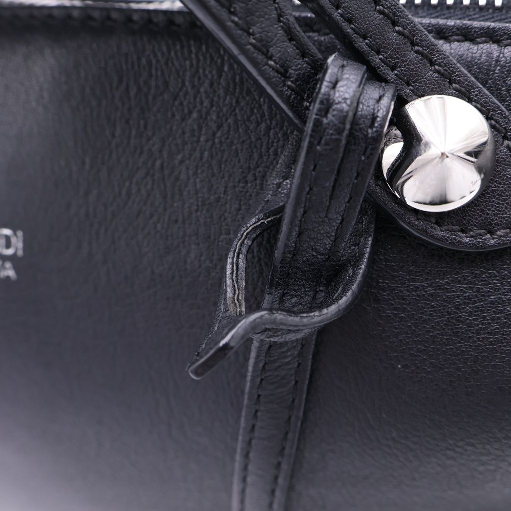Fendi by the Way 2-Way Shoulder Bag Black Leather Silver — view 9