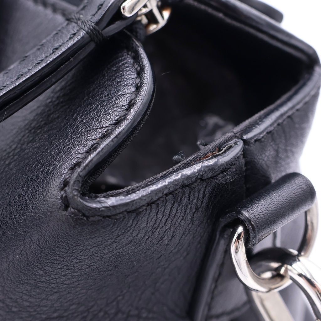 Fendi by the Way 2-Way Shoulder Bag Black Leather Silver — view 7