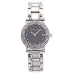 Tiffany & Co Atlas Date SS Quartz Stainless Watch Black Dial