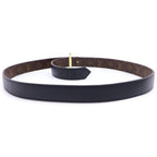 Louis Vuitton Ceinture Leather Belt Black Brown Flower Gold Silver — view 2
